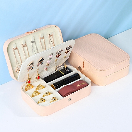 Double Layer PVC Jewelry Organizer Case PW-WG46999-04-1