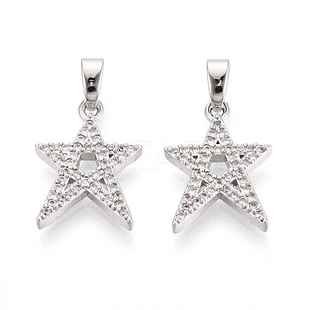 Brass Micro Pave Cubic Zirconia Pendants KK-N257-63P-1