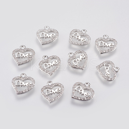 Brass Micro Pave Cubic Zirconia Charms LS-KK-A144-037P-1