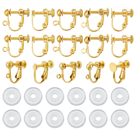 Brass Screw On Clip-on Earring Findings KK-ME0001-87-1
