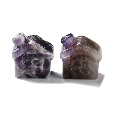 Natural Amethyst Carved Healing House Figurines DJEW-P015-01A-1