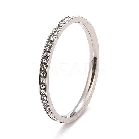304 Stainless Steel Rhinestone Rings STAS-D178-02P-05-1