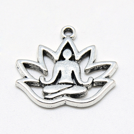 Tibetan Style Alloy Yoga Theme Pendants LS-X-TIBE-S301-005AS-RS-1
