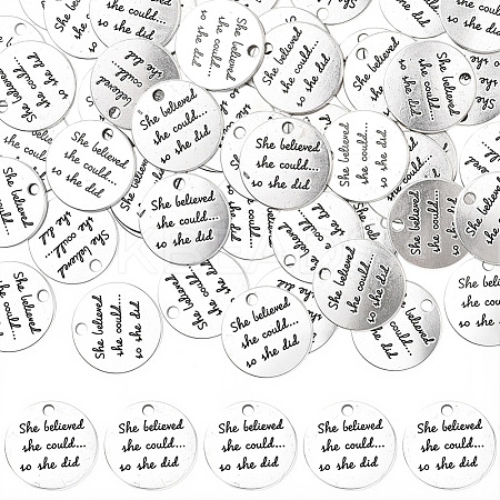 50Pcs Tibetan Style Alloy Pendants TIBE-SC0002-28-1