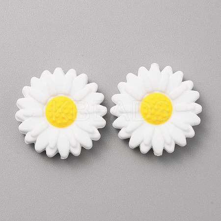 Daisy Food Grade Eco-Friendly Silicone Beads Set LS-SIL-WH0008-49C-1