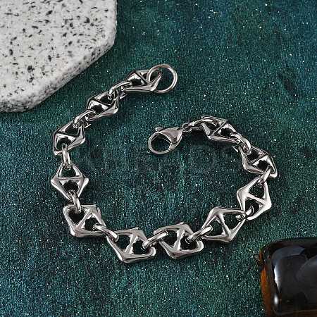304 Stainless Steel Mariner Link Chain Bracelets for Women BJEW-F488-02P-1