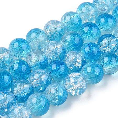 Transparent Crackle Baking Paint Glass Beads Strands X2-DGLA-T003-01A-05-1