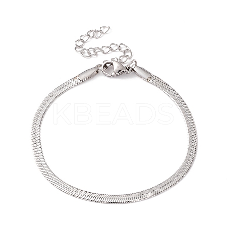 Non-Tarnish 304 Stainless Steel Herringbone Chains Bracelet for Men Women LS-BJEW-D450-01P-01-1