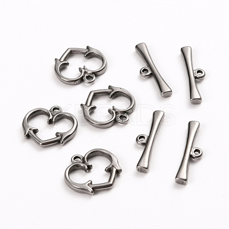 Tarnish Resistant 304 Stainless Steel Toggle Clasps STAS-D142-06A-P-1