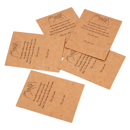 100Pcs Friendship Theme Kraft Paper Jewelry Display Cards CDIS-TA0001-23-1