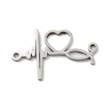 Non-Tarnish 304 Stainless Steel Connector Charms STAS-P344-01P-1