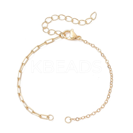 Brass Cable Chain Paperclip Chain Bracelet Making AJEW-JB01466-1