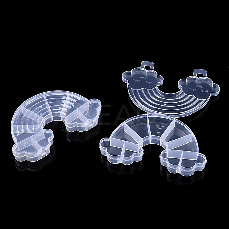 9 Grids Rainbow Plastic Bead Containers LS-CON-T002-06-1