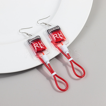 Blood Bag Plastic Dangle Earrings FS-WG7E43C-02-1