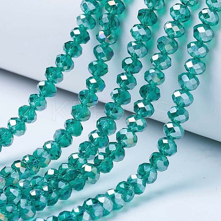 Electroplate Glass Beads Strands X-EGLA-A034-T4mm-B04-1