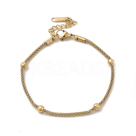 Ion Plating(IP) 304 Stainless Steel Satellite Chain Bracelet for Women BJEW-G667-11G-1