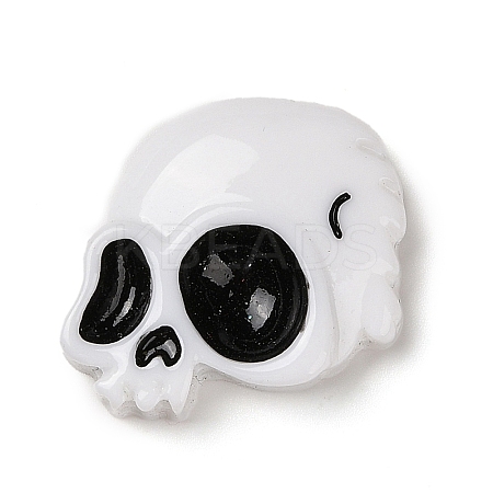 Skull Halloween Opaque Resin Decoden Cabochons RESI-R446-01K-1