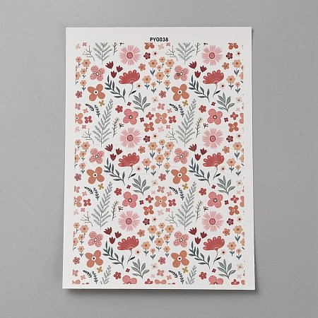 Flower Pattern Polymer Clay Water Transfer Paper DIY-WH0568-73A-1