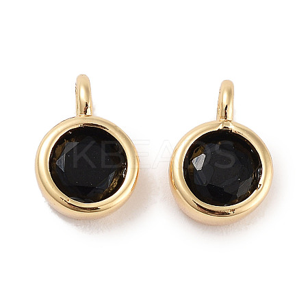 Brass Micro Pave Cubic Zirconia Charms KK-C051-38G-01-1