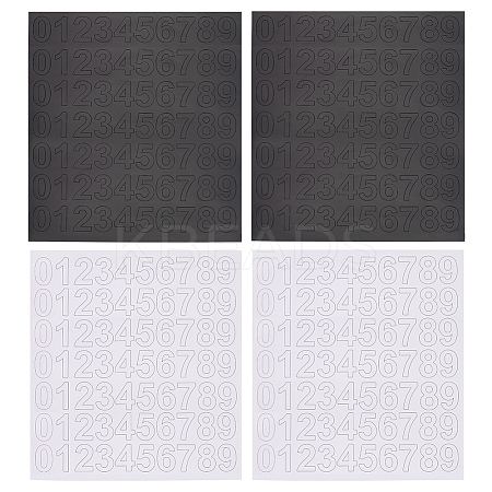 4 Sheets 2 Colors PVC Self Adhesive Digital Label Stickers DIY-FG0005-31-1