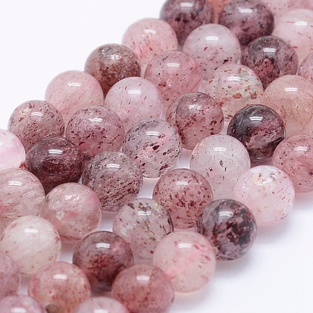 Natural Strawberry Quartz Beads Strands G-J373-16-8mm-1