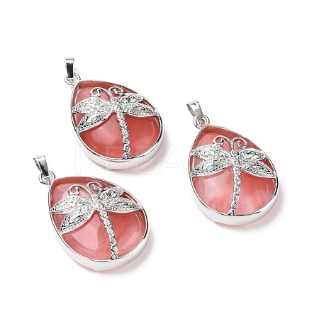 Cherry Quartz Glass Pendants G-G900-01P-17-1