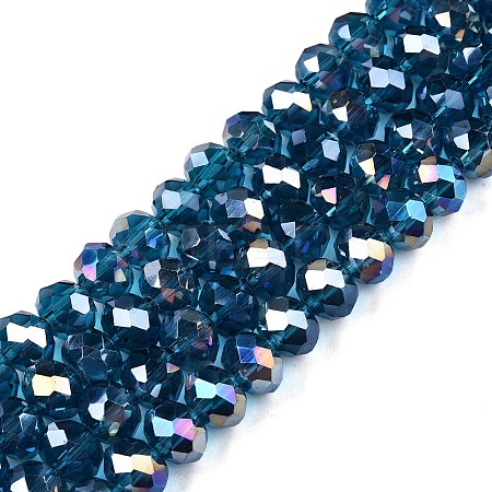 Electroplate Glass Beads Strands EGLA-A034-T8mm-B25-1