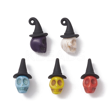 Synthetic Turquoise Dyed Pendants X1-PALLOY-TA00114-1