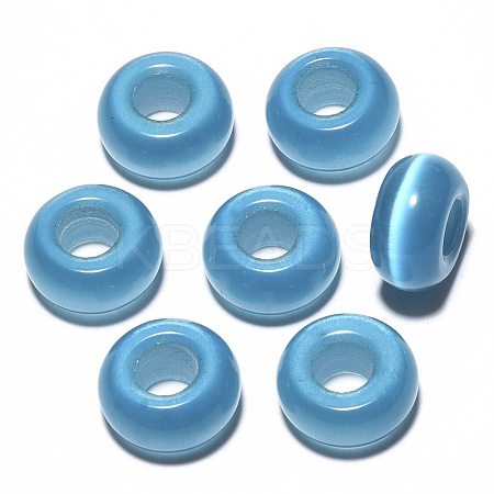 Cat Eye European Beads G-S359-071H-1