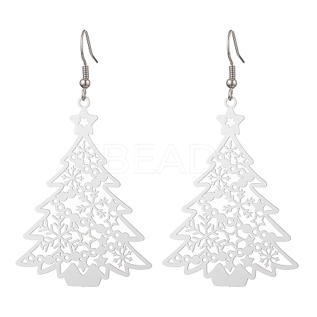 Tarnish Resistant 304 Stainless Steel Dangle Earrings EJEW-JE05876-S-1
