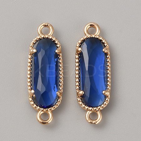 Golden Plated Brass Pave Glass Connector Charms LS-FIND-WH0110-728G-01-1