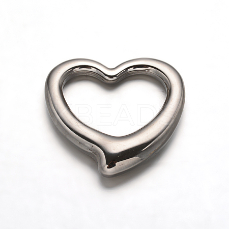 Tarnish Resistant 304 Stainless Steel Heart Linking Rings STAS-F079-02P-1