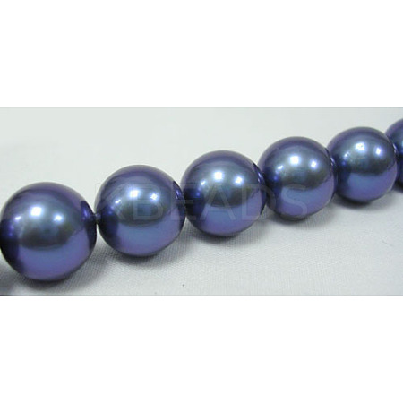 Shell Pearl Beads Strands X-SP8MM637-1