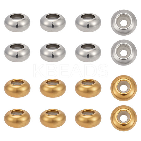 40Pcs 2 Styles Stainless Steel Beads STAS-ME0002-45-1