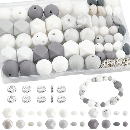 162Pcs Silicone Beads SIL-YW0001-89-1
