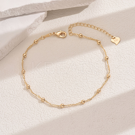 Fashionable Vintage Beach Style Brass Ball Adjustable Ladies Chain Anklets AG1972-3-1