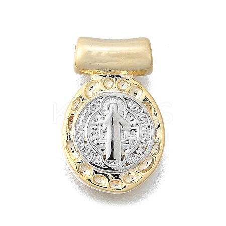 Religion Theme Brass Hammered Pendants KK-V010-09GP-05-1
