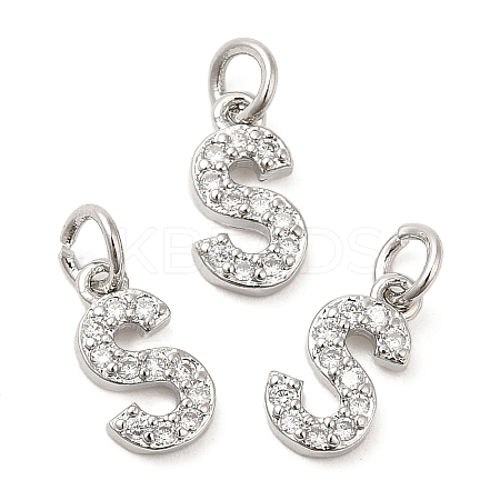 Brass Micro Pave Grade AAA Cubic Zirconia Charms LS-ZIRC-P067-11P-S-NR-1