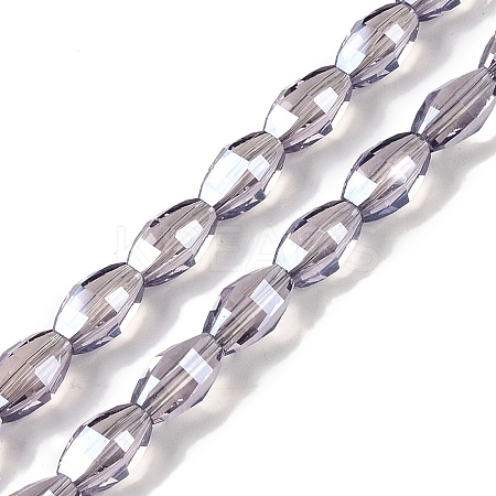 Electroplate Glass Beads Strands GLAA-Q101-03A-PL01-1