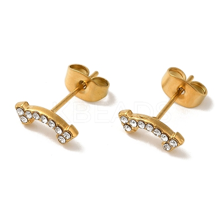 304 Stainless Steel Crystal Rhinestone Stud Earrings for Women EJEW-C094-01J-G-1