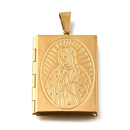316 Stainless Steel Locket Pendants STAS-C123-03A-G-1