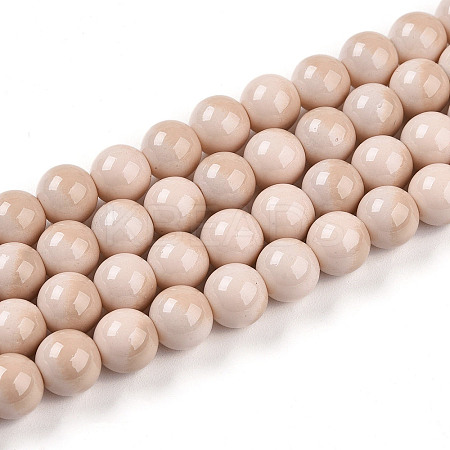 Baking Paint Glass Beads Strands DGLA-N012-8mm-07-1