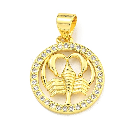 Brass Micro Pave Cubic Zirconia Pendants KK-K354-03G-10-1