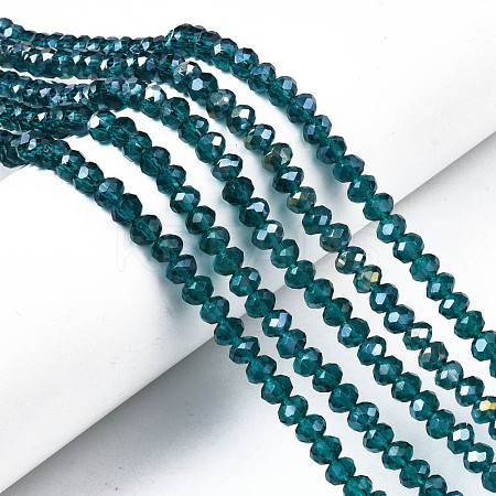 Electroplate Glass Beads Strands EGLA-A034-T6mm-B25-1