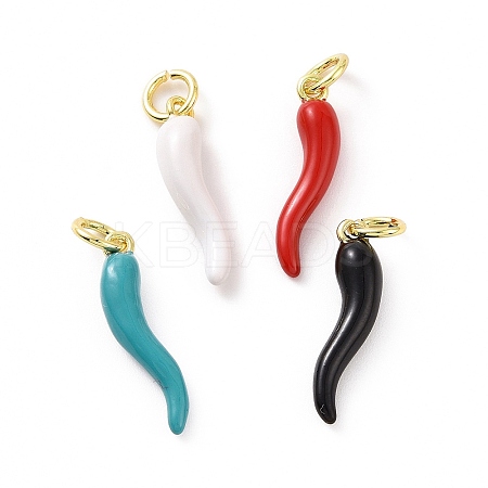 Rack Plating Brass Enamel Charms KK-C008-20G-1