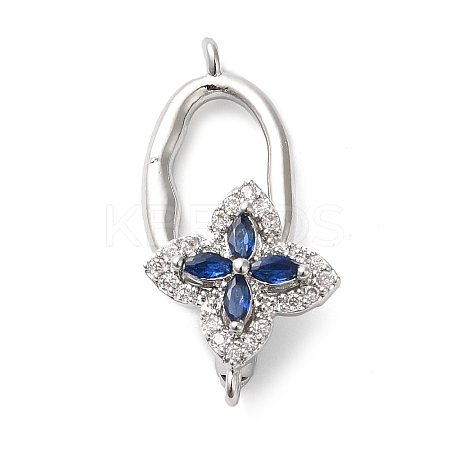 Brass Micro Pave Cubic Zirconia Fold Over Clasps KK-G503-26P-1