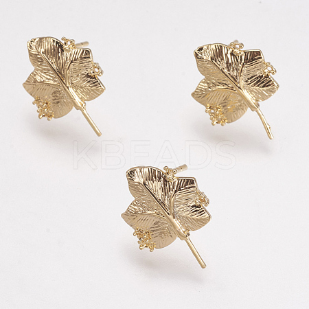 Brass Stud Earring Findings KK-F731-02G-1