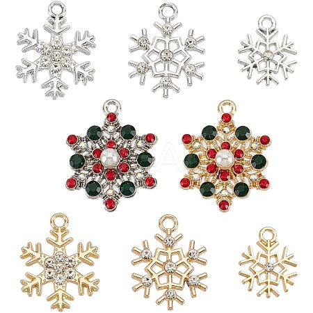 48Pcs 8 Styles Rack Plating Alloy Pendants FIND-AR0005-13-1