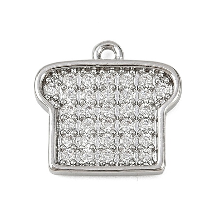 Brass Micro Pave Clear Cubic Zirconia Charms LS-KK-L238-18P-1