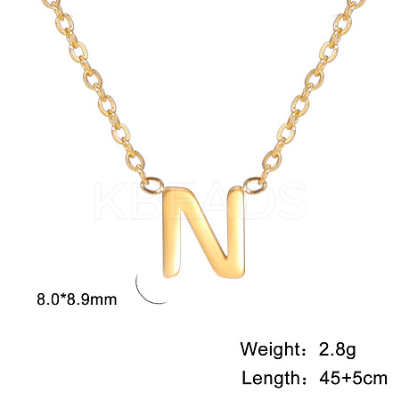 201 Stainless Steel Initial Pendant Necklaces FS-WG78A3B-14-1